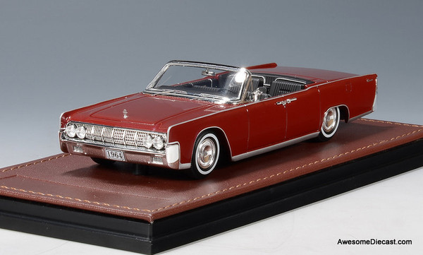 1964 Lincoln Continental Convertible, Fiesta Red 1:43 Resin Cast Model by GLM