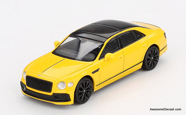 Bentley Flying Spur, Monaco Yellow 1:64 Diecast Model Car by Mini GT