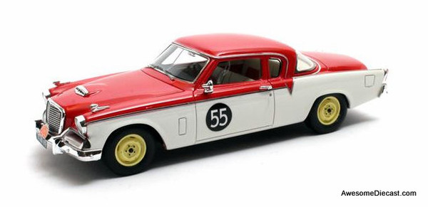 1956 Studebaker Power Hawk #55, Red/White 1956 Tulip Rally 1:43 Resin Cast Model Car by Matrix