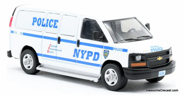 Chevrolet Express Van: New York City Police 1:64 Diecast Model Van by 596 Model