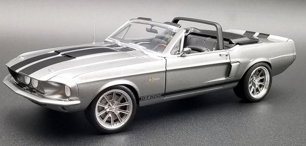 1967 Shelby GT500 Pro Touring Convertible, Metallic Gray 1:18 Diecast Model Car by ACME