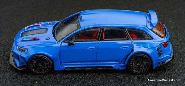 Audi RS6 Wagon, Blue 1:64 Diecast Model Car by DCM