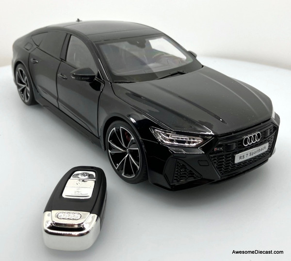 アウディ RS7 1/18 ブラック 1:18 AUDI RS7 Sportback Key Version Diecast Car Model Sound