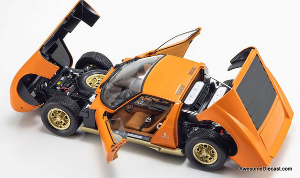 Lamborghini Miura P400, Orange 1:18 Diecast Model Car by Kyosho