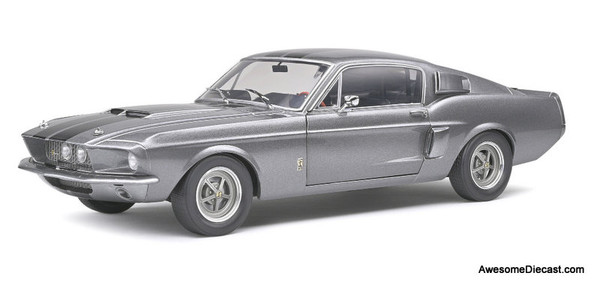 1969 Shelby GT500, Metallic Gray/Black Stripes 1:18 Diecast Model Car by Solido