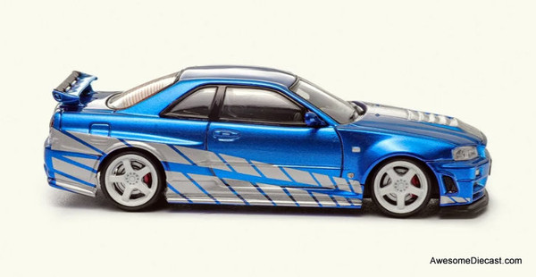 Nissan Skyline GT-R R34 Nismo Z-Tune, Metallic Blue/Silver 1:64