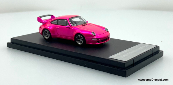 Porsche 911 (Gunter Werks 993) Coupe, Flash Pink 1:64 Diecast Model Car by Street Weapon