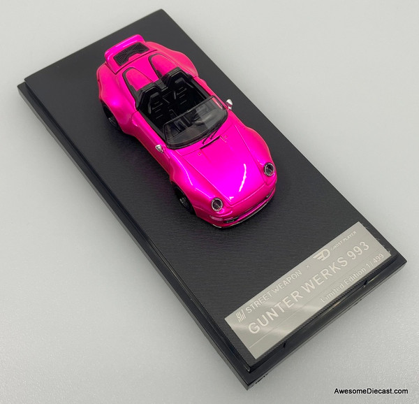 Porsche 911 (Gunter Werks 993) Convertible, Flash Pink 1:64