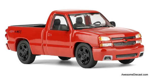 2006 Chevrolet Silverado SS Single Cab Pick-Up Truck, Victory Red 1:64 Diecast Model Truck by Para64
