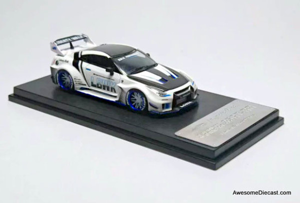 Nissan LB-Silhouette Works GT 35GT-RR, White/Carbon Fiber 1:64 Diecast Model Car by My Model Collect
