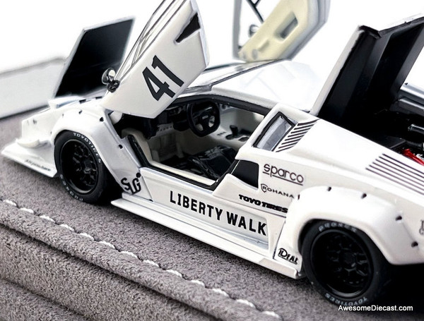 Lamborghini Countach Liberty Walk #41, Glossy White 1:64 Diecast