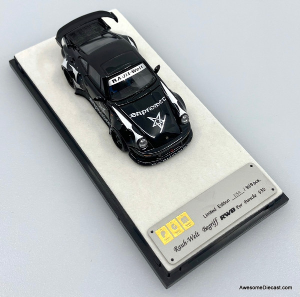Porsche 930 RWB, Black: Baphomet Demon 1:64 Diecast Model Car by PGM
