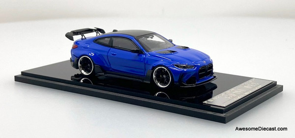 BMW M4 (G82) Wide Body, Portimao Blue 1:64 Diecast Model Car by Street Warrior