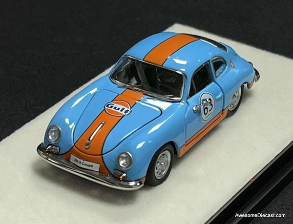 Porsche 356 #63 Gulf Racing 1:64 Diecast Model Car by PGM