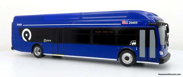 NFI Xcelsior XN40 Transit Bus: Pace Chicago / Internal 1:43 ABS Plastic Bus Model by Iconic Replicas