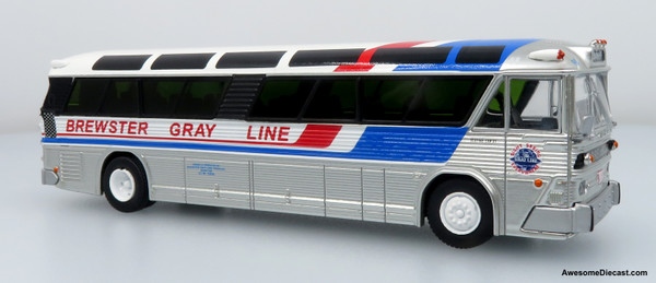 1964 MCI MC-5A Coach: Brewster Gray Line 1:87 (HO) Diecast Model Bus by Iconic Replicas