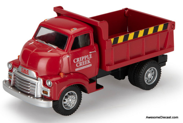 1954 GMC Dump Truck, Red: Cripple Creek Lumber & Hardware 1:48 Diecast Model Truck by Denver Diecast