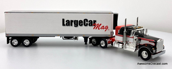 Kenworth W900A Sleeper Tractor w/40' Vintage Refrigerated Trailer: LargeCar Mag 1:64 Diecast Model Truck DCP by FG