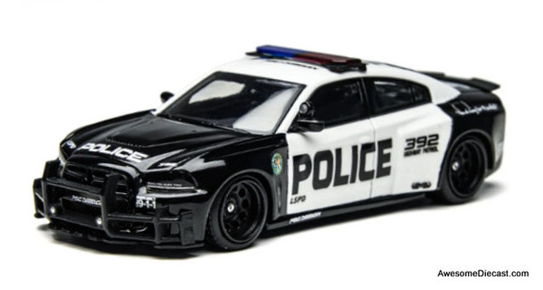 Dodge Charger Brawler LSPD Police Car 1:64 Diecast Model Car by Time Micro