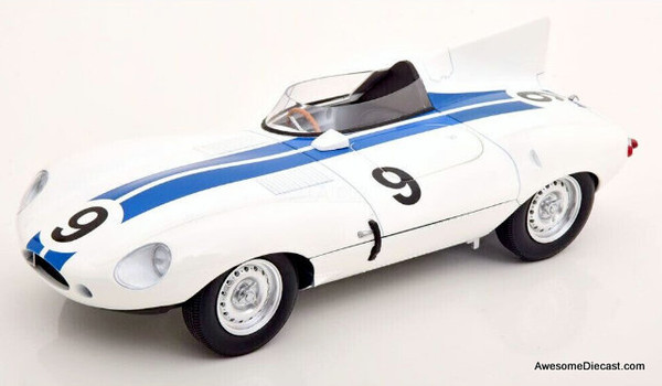 Jaguar D-Type Longnose #9, White 24h Le Mans 1955 1:18 Diecast Model Car by CMR