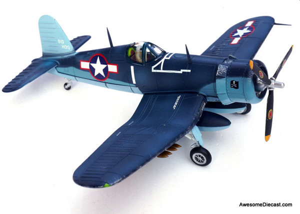 Vought F4U-1A Corsair - Big Hog, 11-Victory Ace V-17 Jolly Rogers - Tommy Blackburn, U.S. Navy, 1943 1:72 Diecast Model Plane by Legion Models