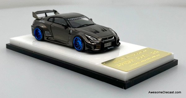 Nissan GT-R R35 Liberty Walk, Chromed Pearl Gray 1:64 Diecast Model Car by My Model Collect
