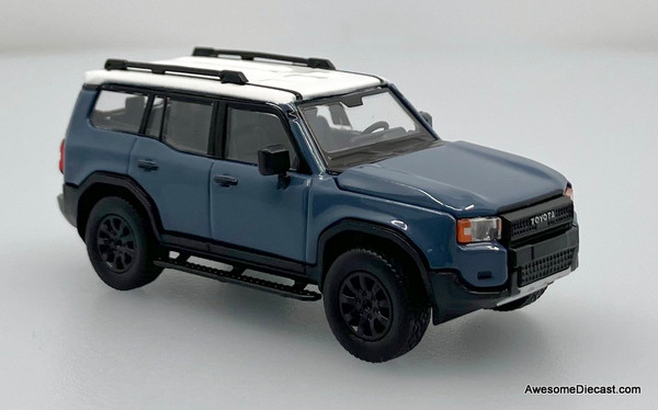 Toyota Land Cruiser 250, Blue/White 1:64 Diecast Model Car by Trends Hobby