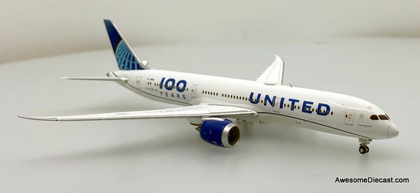 Boeing 787-9 Dreamliner: United Airlines (Reg #N61101)100 Years Livery 1:400 Diecast Model Plane by Gemini 200