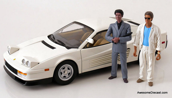 1984 Ferrari Testarossa, White w/ Figures 1:12 Diecast Model Car by KK Scale