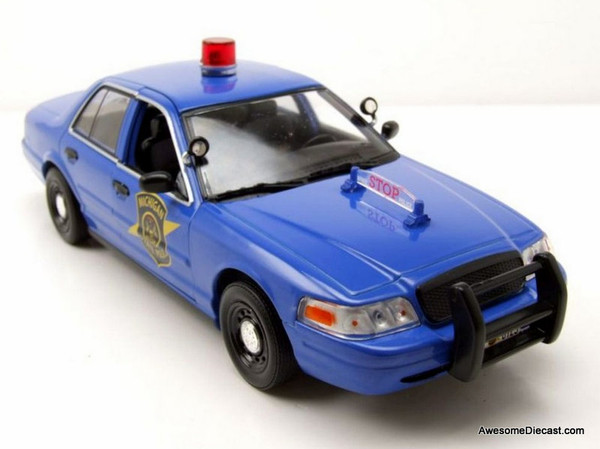 2008 Ford Crown Victoria Police Interceptor: Michigan State Police 1:24 Diecast Model Car by Greenlight