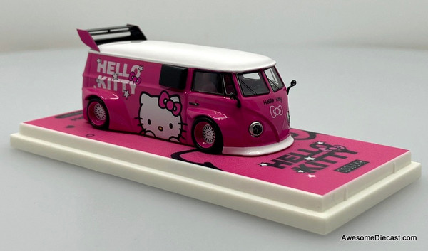 Volkswagen T1 Van, Dark Pink Hello Kitty 1:64 Diecast Model Car by Cool Car