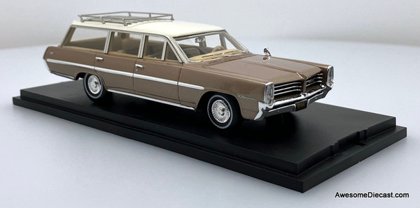 1964 Pontiac Safari, Saddle Bronze Metallic/Cream Roof 1:43 Resin Cast Model Car by Goldvarg Collection