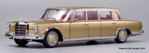 1966 Mercedes Benz 600 Pullman, Champagne Metallic 1:18 Diecast Model Car by NZG