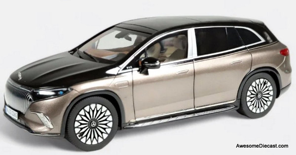 2023 Mercedes-Maybach EQS 680 SUV, Velvet Brown/Onyx Black 1:18 Diecast Model Car by NZG