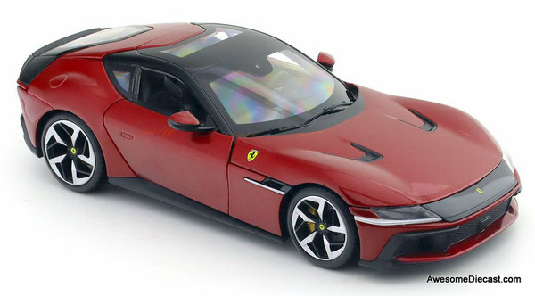 2024 Ferrari 12Cilindri, Rosso Imola Red 1:24 Diecast Model Car by Burago