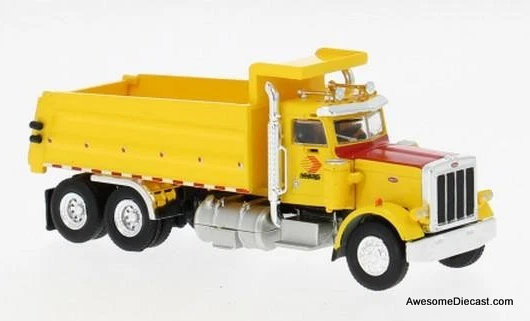 Peterbilt 359 Dump Truck, Yellow: Hawkins 1:87 Abs Plastic Model Truck by Brekina