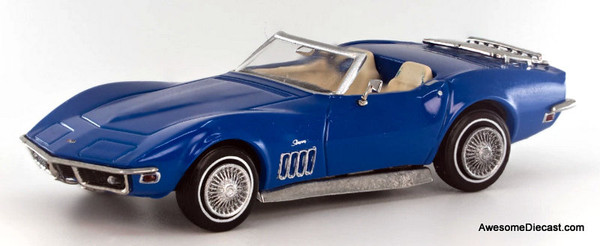 1969 Chevrolet Corvette C3 Convertible, Blue 1:87 ABS Plastic Model Car by Brekina