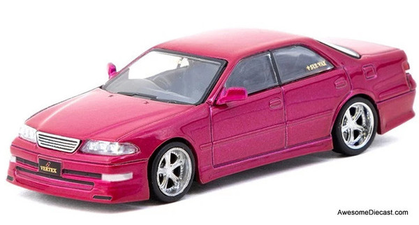Vertex Toyota Mark II JZX100, Metallic Red 1:64 Diecast Model Car by Tarmac Works