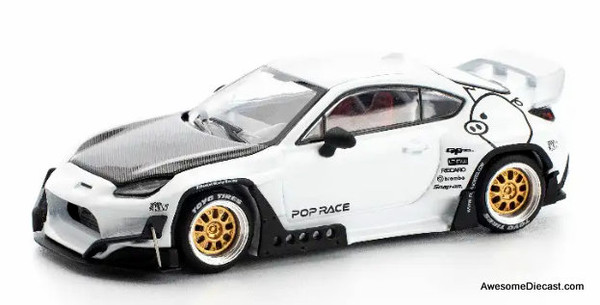 Toyota GR86 Pandem, Crystal White Pearl 1:64 Diecast Model Car by Pop Race