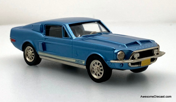 1968 Ford Mustang Shelby GT500, Metallic Blue 1:43 White Metal Model Car by  Brooklin Models