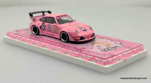 Porsche 993 RWB Wide Body, Pink: Sailor Moon 1:64 Diecast Model Car by ZJWJ Models