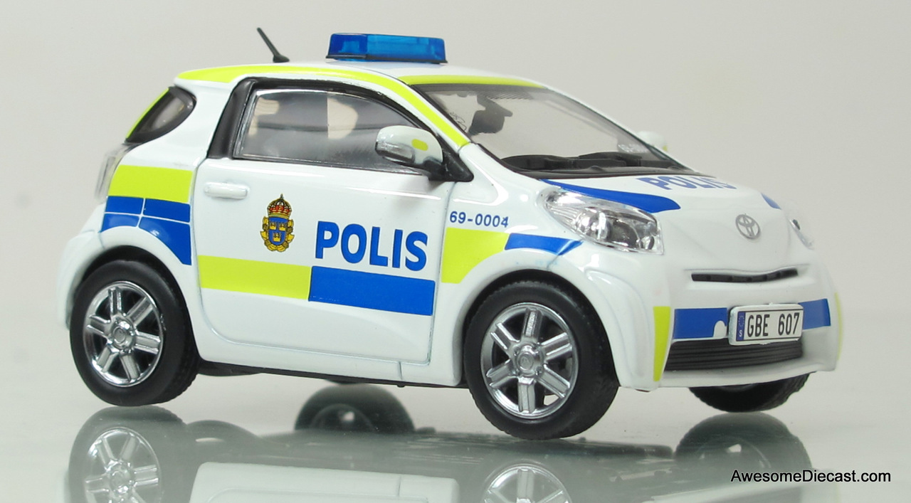 J-Collection 1:43 2011 Toyota IQ - Stockholm City Police Car - Awesome  Diecast