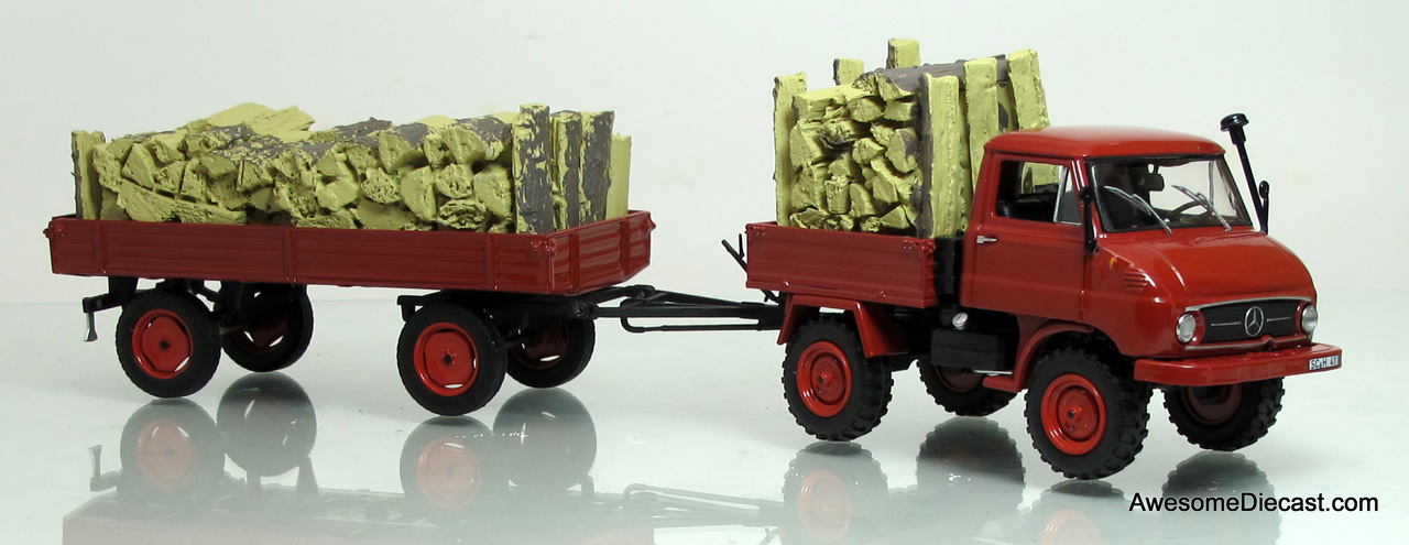 Schuco 1:43  Unimog U411 w/ Trailer & Timber Load
