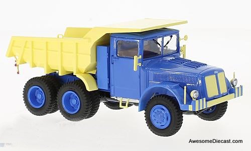 Premium ClassiXXs 1:43 Tatra 147 DC5 dump truck, blue/light yellow