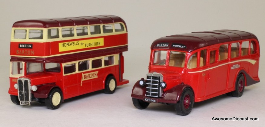 Corgi 1908-1989 2 Bus set Bedford OB Coach & AEC Regent Double Decker 'Barton Transport'