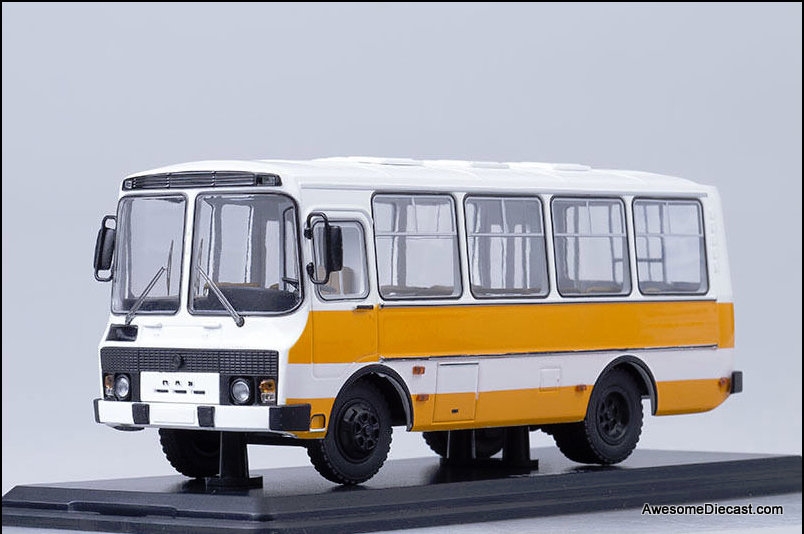 Only One! SSM 1:43 PAZ 32051 Russian City Bus, Orange/White