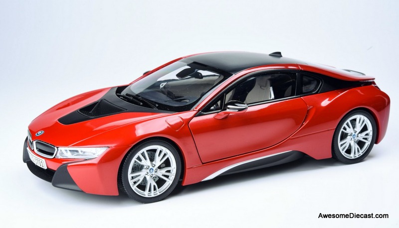 Paragon Models 1:18 BMW i8, Red/Black