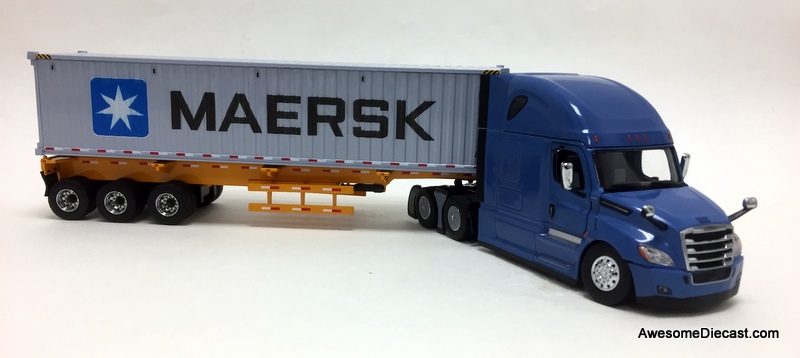 Diecast Masters 1:50 Freightliner Cascadia w/ Trailer & 40' Dry Goods Sea Container: MAERSK