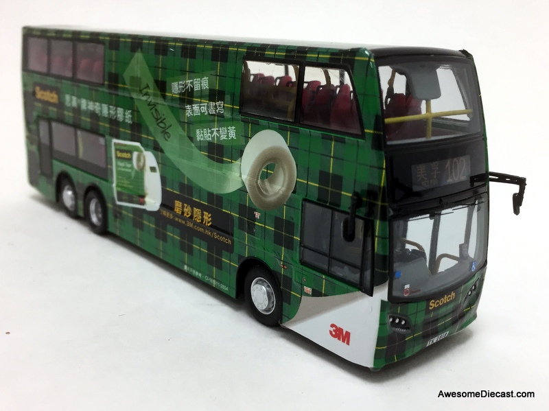 Network Shuttle 1:76 Alexander Dennis Enviro 500 MMC Double Decker: 3M Scotch Tape Livery, Green