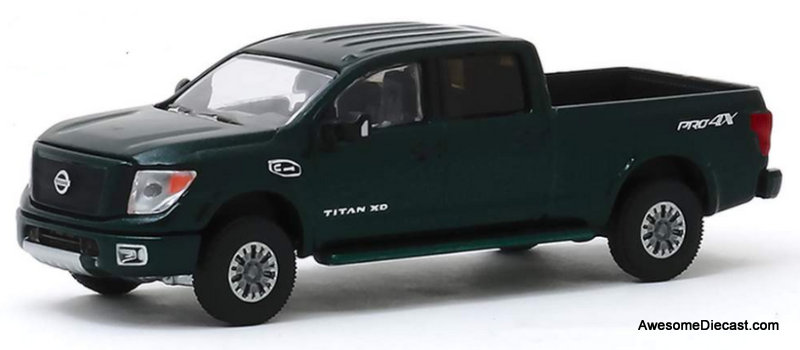 Greenlight 1:64 2019 Nissan Titan XD PRO-4X, Metallic Green